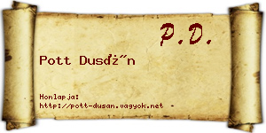 Pott Dusán névjegykártya